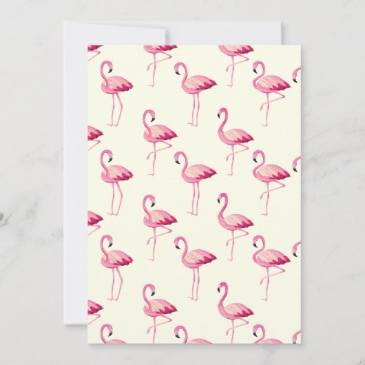 Tropische Flamingo First Birthday Invitation Kaart (Achterkant)