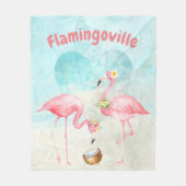 Tropische Flamingo Fleece Blanket (Voorkant)