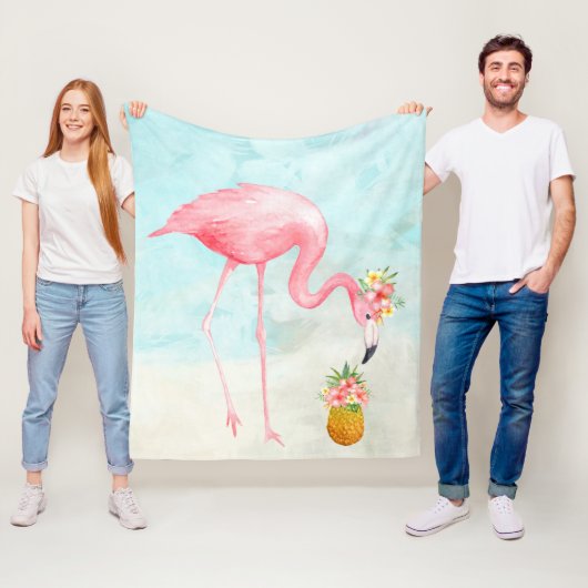 Tropische Flamingo Fleece Blanket Deken (In situ)