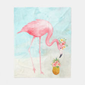 Tropische Flamingo Fleece Blanket Deken (Voorkant)