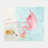 Tropische Flamingo Fleece Blanket Deken (Voorkant (Horizontaal))