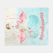 Tropische Flamingo Fleece Blanket Deken (Voorkant (Horizontaal))