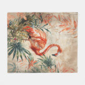 Tropische Flamingo Fleece Deken (Voorkant (Horizontaal))
