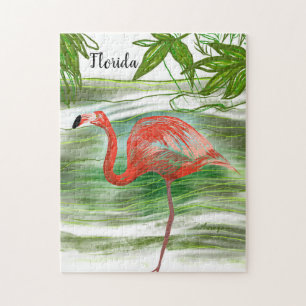 Tropische Flamingo Florida Art Jigzaag Puzzle Legpuzzel