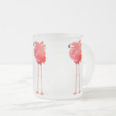 Tropische Flamingo Frosted Glass Mok (Voorkant rechts)