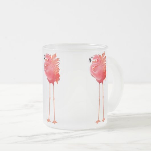 Tropische Flamingo Frosted Glass Mok (Voorkant rechts)