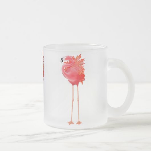 Tropische Flamingo Frosted Glass Mok (Rechts)
