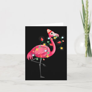 Tropische flamingo Funny Kerstmis in Hawaiian Summ Kaart
