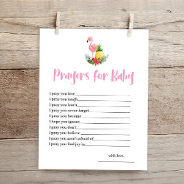 Tropische Flamingo gebeden voor Baby shower Kaart