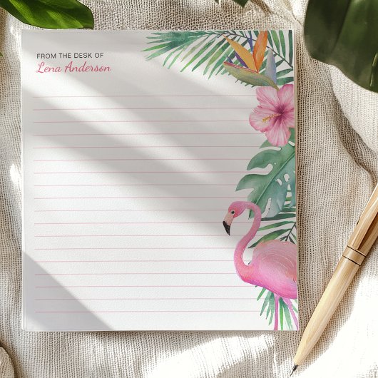 Tropische Flamingo gepersonaliseerd Notitieblok me