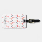 Tropische Flamingo Gepersonaliseerde Bagage label (Voorkant horizontaal)