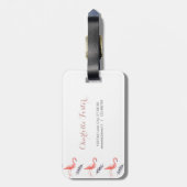 Tropische Flamingo Gepersonaliseerde Bagage label (Achterkant verticaal)
