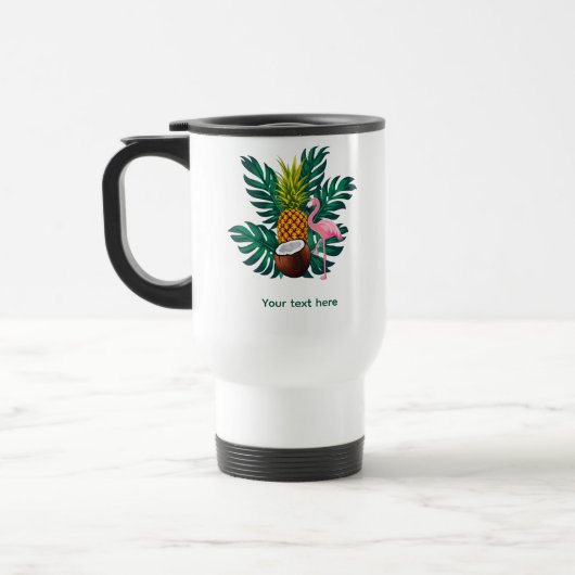 Tropische Flamingo - Gepersonaliseerde Reisbeker (Links)