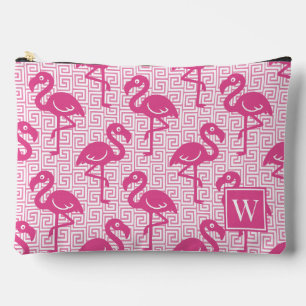 Tropische Flamingo - Griekse Sleutel Hot Pink Mono Etui