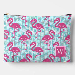 Tropische Flamingo - Griekse Sleutel Roze & Turquo Etui
