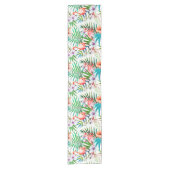 Tropische Flamingo Hibiscus Table Runner Korte Tafelloper (Voorkant)