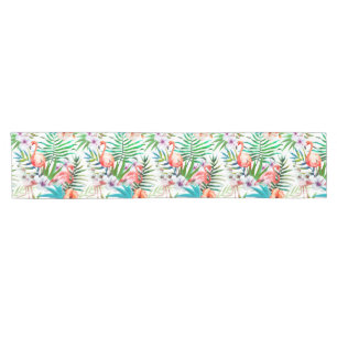 Tropische Flamingo Hibiscus Table Runner Korte Tafelloper