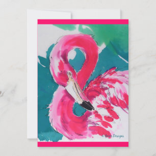 Tropische Flamingo Hot Pink nodigt Kaart uit