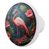 Tropische Flamingo Keramische Knop (Rechts)