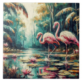 Tropische Flamingo Keramische Tegel Tegeltje