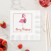 Tropische Flamingo Kerst Papier servetten (Insitu)