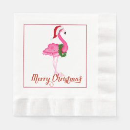 Tropische Flamingo Kerst Papier servetten
