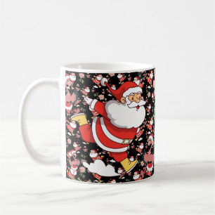 Tropische Flamingo Kerstman Kerstpatroon Koffiemok