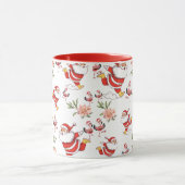 Tropische Flamingo Kerstman Kerstpatroon Mok (Midden)