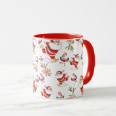 Tropische Flamingo Kerstman Kerstpatroon Mok (Voorkant rechts)
