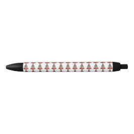 Tropische Flamingo Kerstman Kerstpatroon Zwarte Inkt Pen