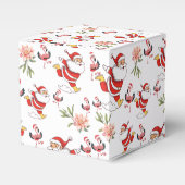 Tropische Flamingo Kerstman Patroon Bedankdoosjes (Voorkant Zijde)