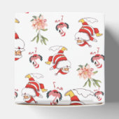 Tropische Flamingo Kerstman Patroon Bedankdoosjes (Bovenkant)