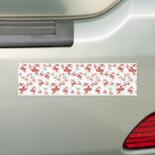 Tropische Flamingo Kerstman Patroon Bumpersticker (Op auto)