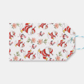 Tropische Flamingo Kerstman Patroon Cadeaulabel (Voorkant (Horizontaal))