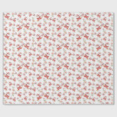 Tropische Flamingo Kerstman Patroon Cadeaupapier (Vlak)