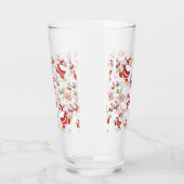 Tropische Flamingo Kerstman Patroon Glas (Links)