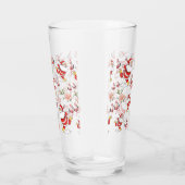 Tropische Flamingo Kerstman Patroon Glas (Rechts)