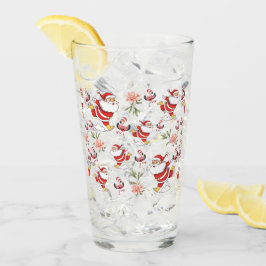 Tropische Flamingo Kerstman Patroon Glas