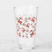 Tropische Flamingo Kerstman Patroon Glas (Voorkant)