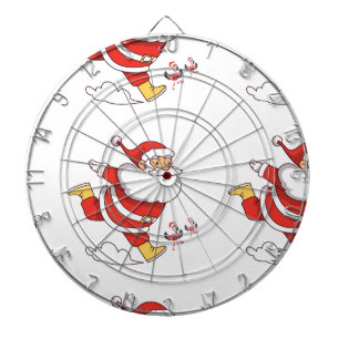 Tropische Flamingo Kerstman Patroon Labels: Dartbord