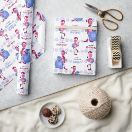 Tropische Flamingo Kerstmis Cadeaupapier