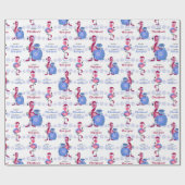 Tropische Flamingo Kerstmis Cadeaupapier (Vlak)