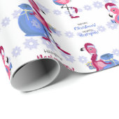 Tropische Flamingo Kerstmis Cadeaupapier (Rol Hoek)