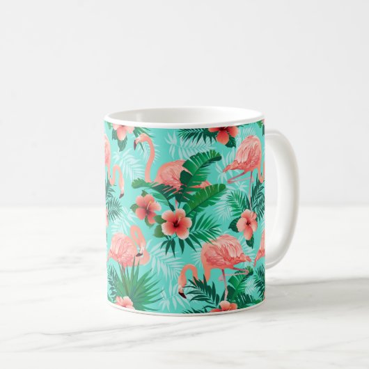 Tropische Flamingo Koffie Mok (Voorkant rechts)