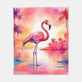 Tropische flamingo kunst fleece deken (Voorkant)