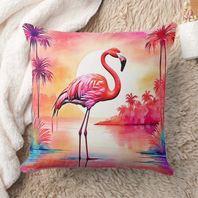 Tropische flamingo kunst kussen (Deken)