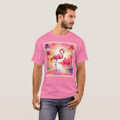 Tropische flamingo kunst t-shirt (Voorkant volledig)