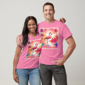 Tropische flamingo kunst t-shirt (Unisex)