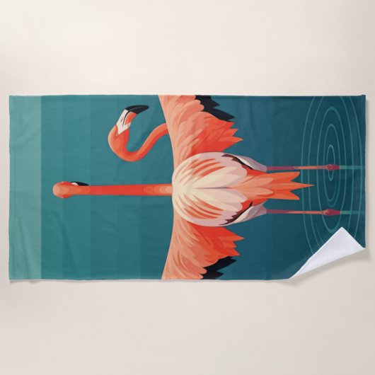 tropische flamingo-lagune strandlaken (Voorkant)