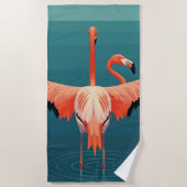 tropische flamingo-lagune strandlaken (Voorkant)